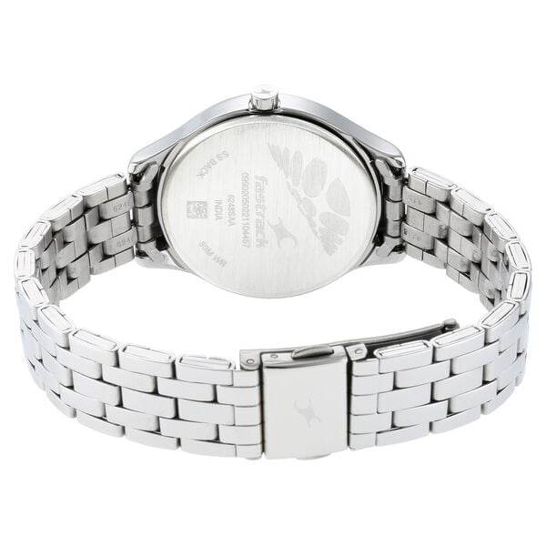 Fastrack 6248SM01 Analog Quartz Women Watch – Silver Dial, Silver Stainless Steel Strap, Casual Everyday Style