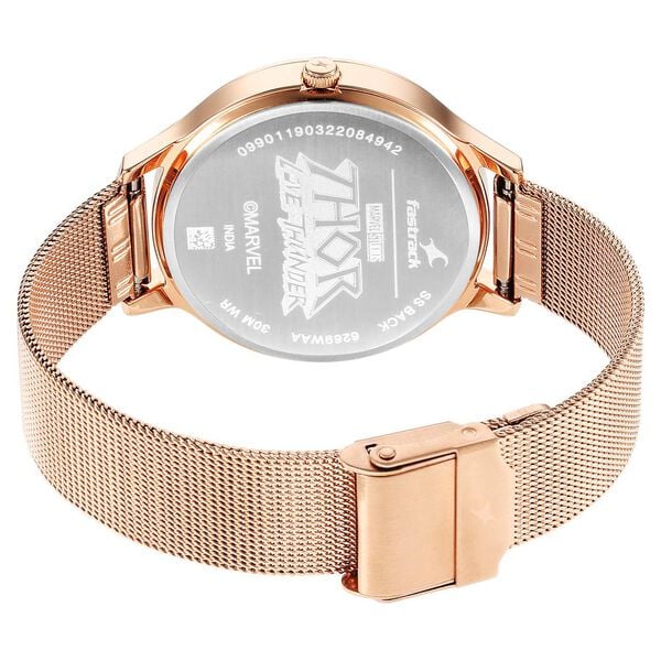 Fastrack 6269WM01 Analog Quartz Women Watch – Silver Dial, Rose Gold Stainless Steel Mesh Strap, 30 m Water Resistance