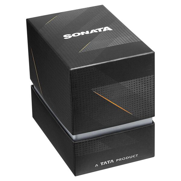 Sonata 7147NM01 Quartz Analog Black Dial Men’s Watch with Black Stainless Steel Strap