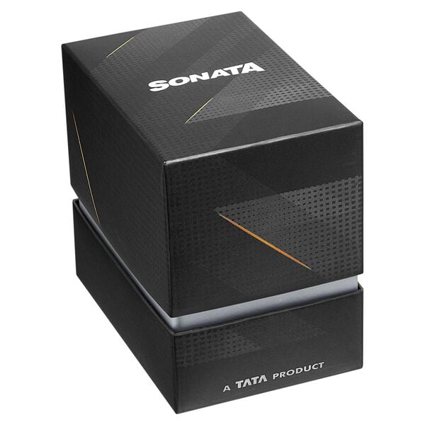 Sonata 7148NM01 Sleek Quartz Analog Black Dial Black Stainless Steel Strap Watch for Men