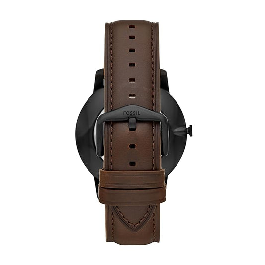 Fossil FS5551I Men's Quartz Analog Watch Black Dial Brown Leather Strap