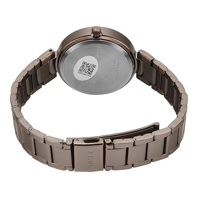 Timex TWEL18722 Women’s Brown Dial Analog Watch with Stainless-Steel Strap
