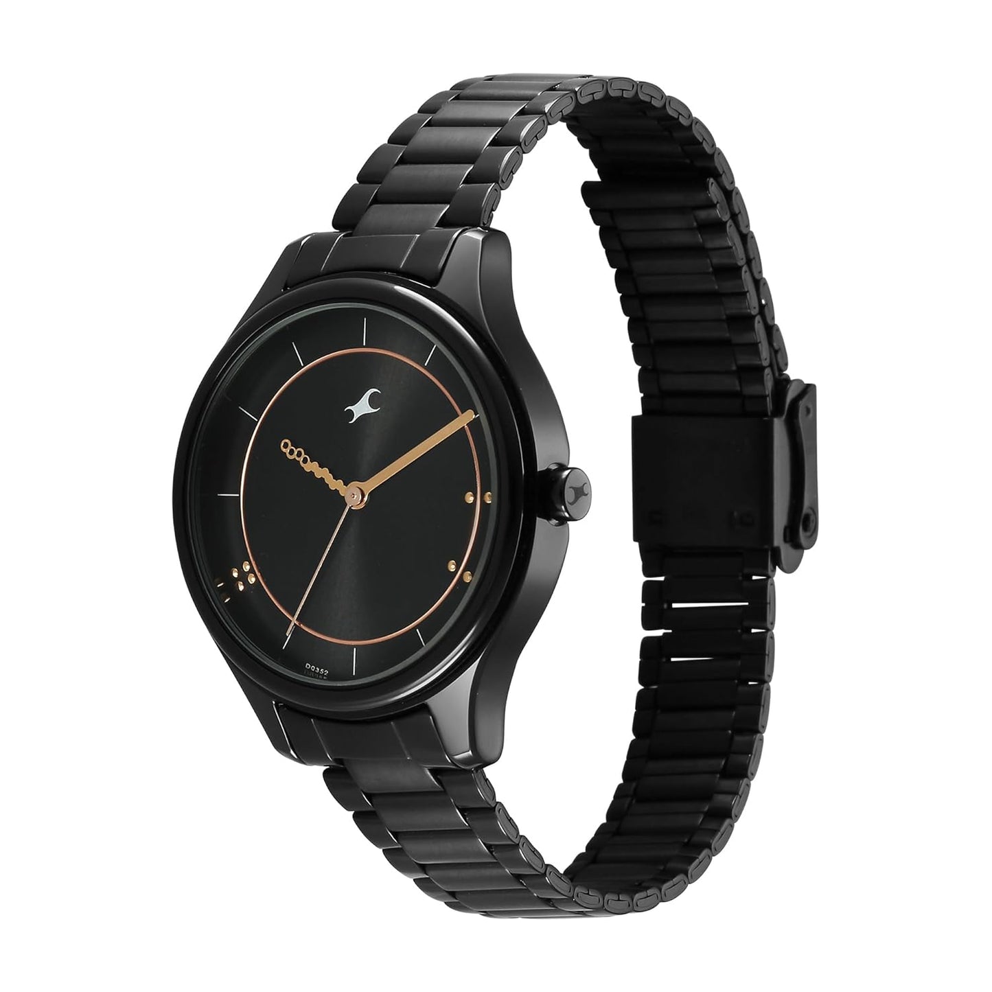 Fastrack 6296NM01 Stunners Quartz Analog Black Dial Black Metal Strap Girls Watch
