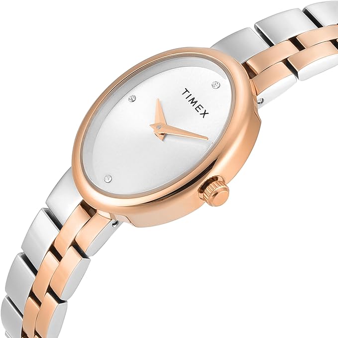 Timex TWEL27101 Trendline Silver Dial Women's Two-Tone Stainless Steel Analog Watch