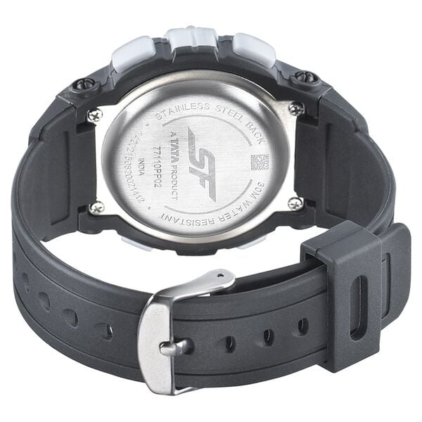 Sonata 77110PP02 SF Digital Dial Black PU Strap Watch for Men