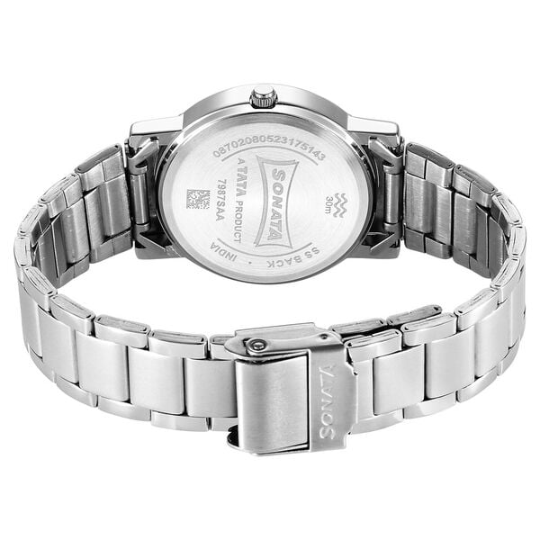 Sonata 7987SM10W Classic Quartz Analog Green Dial Silver Stainless Steel Men’s Watch