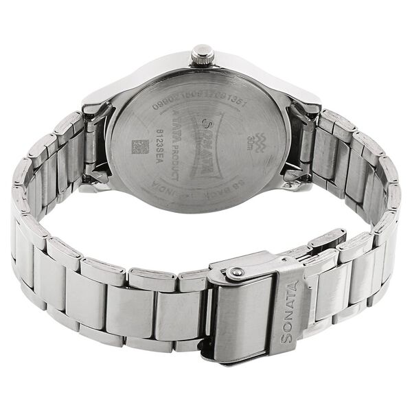 Sonata 8123SM03 Stardust Quartz Analog Blue Dial Stainless Steel Strap Watch for Women – Blue/Silver