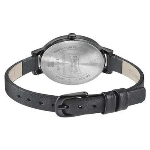 Sonata 8141NL02 Quartz Analog Black Dial Leather Strap Women’s Watch