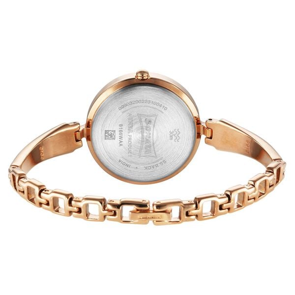 Sonata 8166WM03 Utsav Quartz Analog Rose Gold Dial Rose Gold Metal Strap Watch for Women