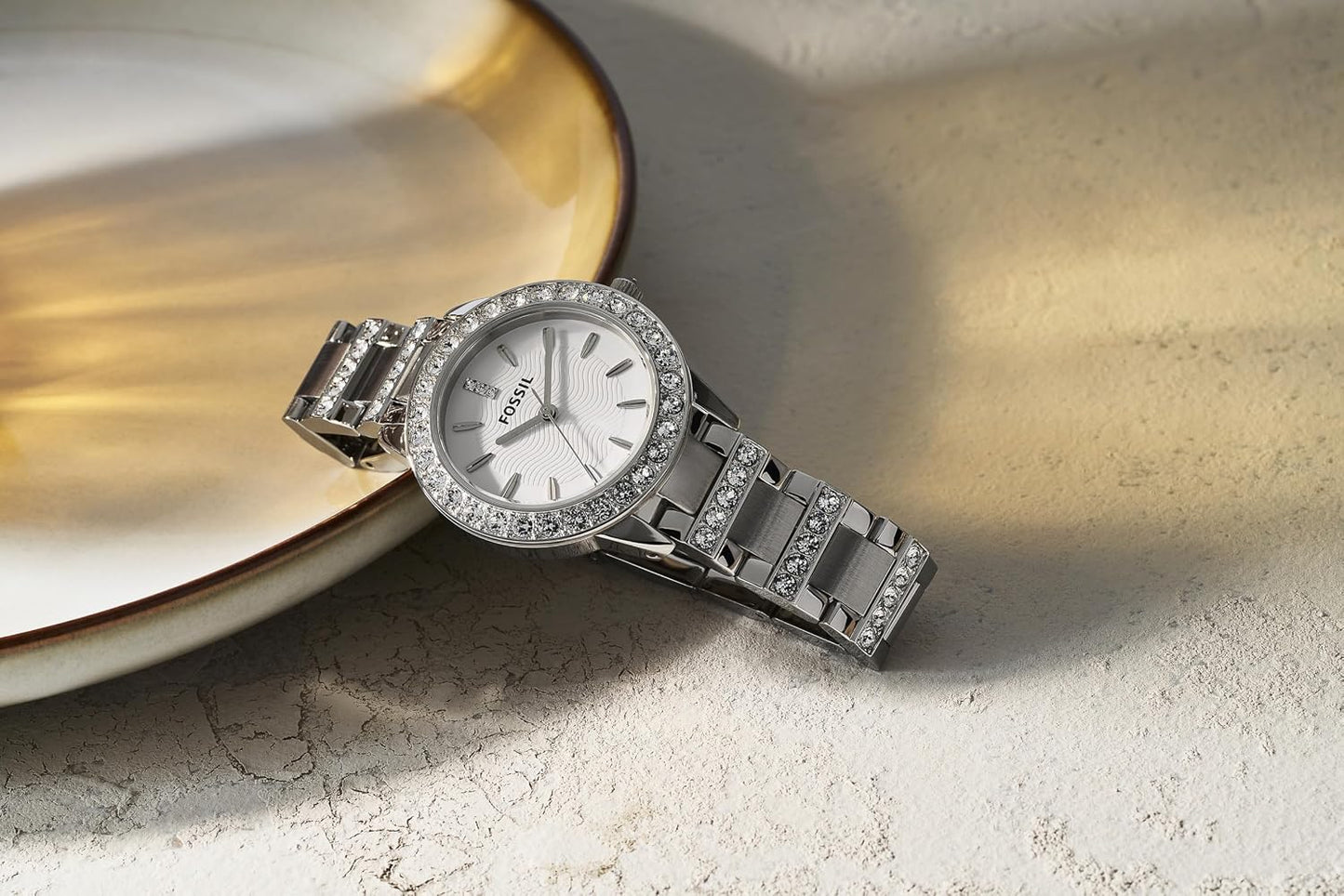 Fossil ES2362 Women's Quartz Analog Watch Silver Dial Silver Stainless Steel Strap