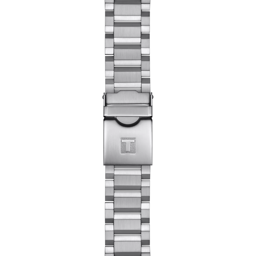 Tissot T1256171104100 Men Analog Chronograph Quartz Watch with Blue Dial & Stainless Steel Bracelet