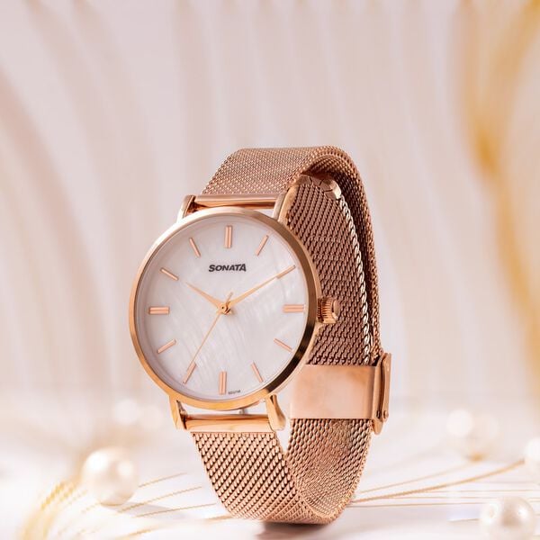 Sonata 77082YL06W Men Quartz Day-Date Champagne Dial Brown Leather Watch (Copy)