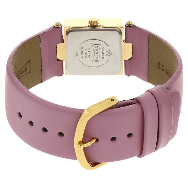 Sonata 8919YL01 Analog Quartz Women Watch with Silver Dial and Pink Leather Strap
