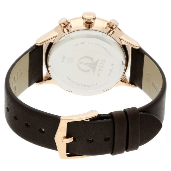 Titan 90102WL01 Classique Quartz Analog Multifunction White Dial Leather Strap Watch – Men