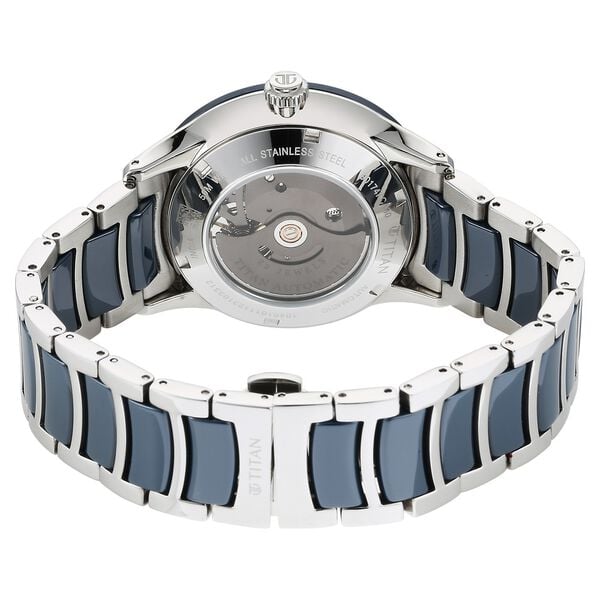Titan 90174KD02 Men’s Blue Dial Automatic Ceramic Fusion Analog Round Stainless-Steel Watch