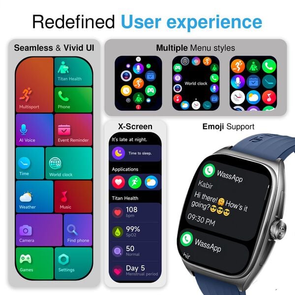 Titan 90204AP04 Evolution Smartwatch 1.85″ Curved AMOLED Display Aluminium Case