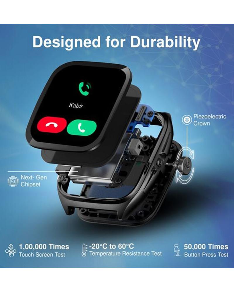 Titan 90204AP02A Evolution 1.85" Curved AMOLED Bluetooth Calling Smartwatch Blue Silicone Strap