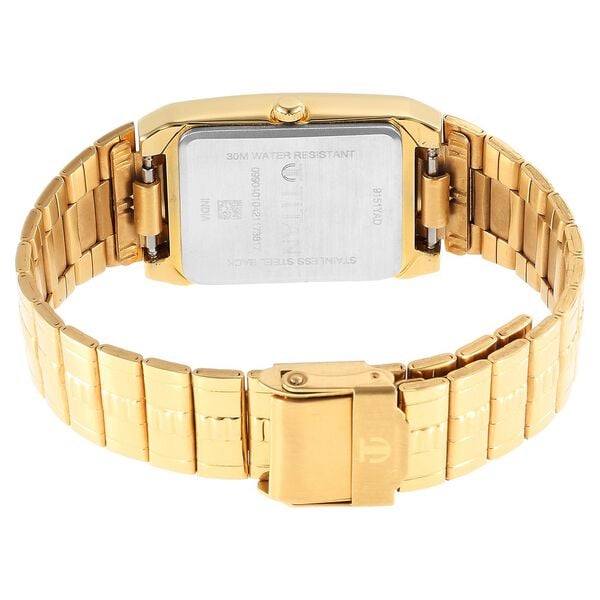 Titan 9151YM07 Champagne Dial Analog Watch for Men – Golden Stainless Steel Strap, Quartz Movement