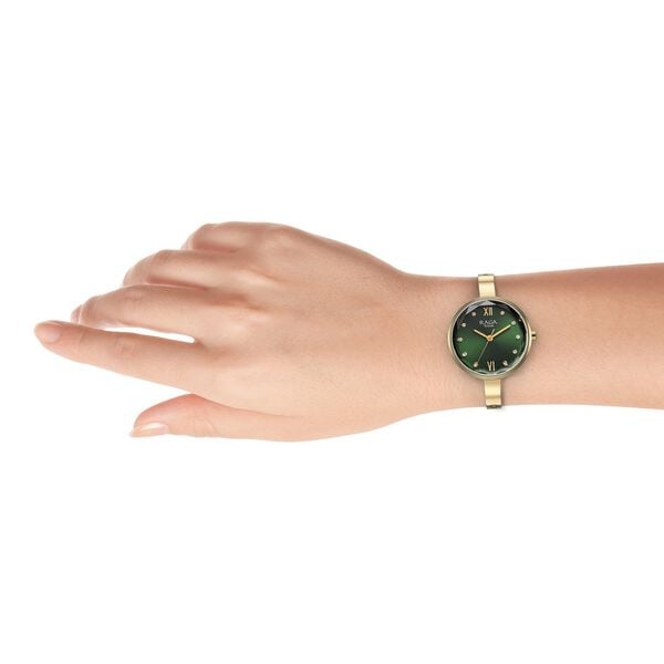 Titan 95271YM01 Women’s Green-Dial Analog Watch with Metal Strap