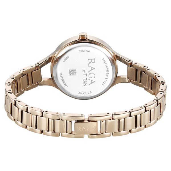 Titan 95275WM01 Women’s Analog Quartz Watch — Mother of Pearl Dial & Rose Gold Metal Strap