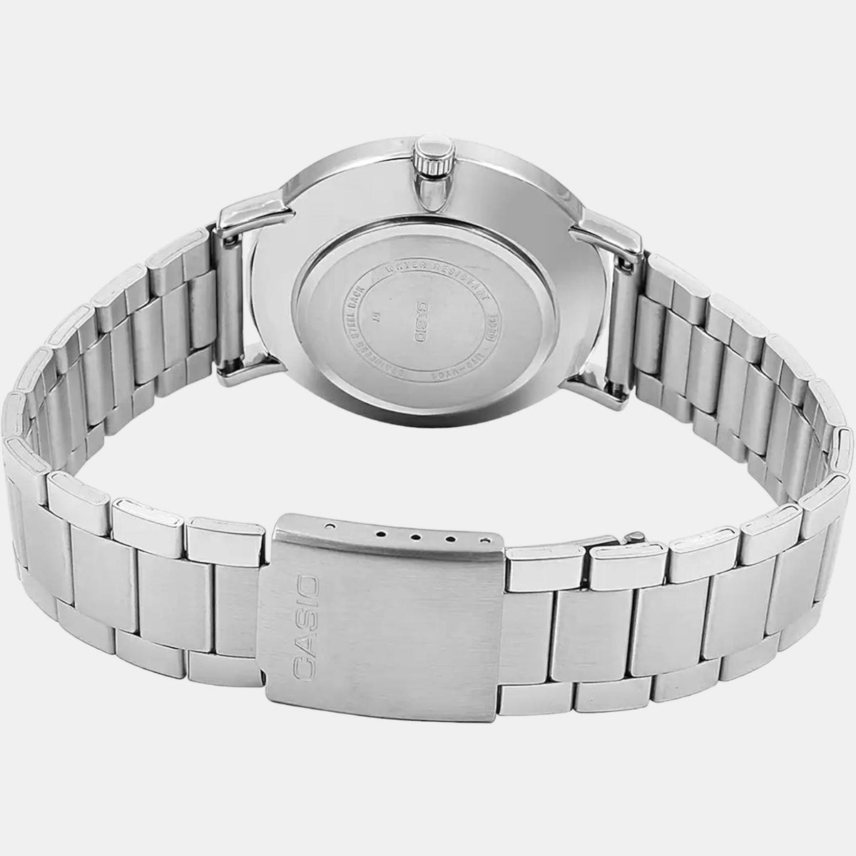 Casio A1612 Quartz Analog Men’s Enticer Watch with Black Dial, Silver Stainless Steel Bracelet