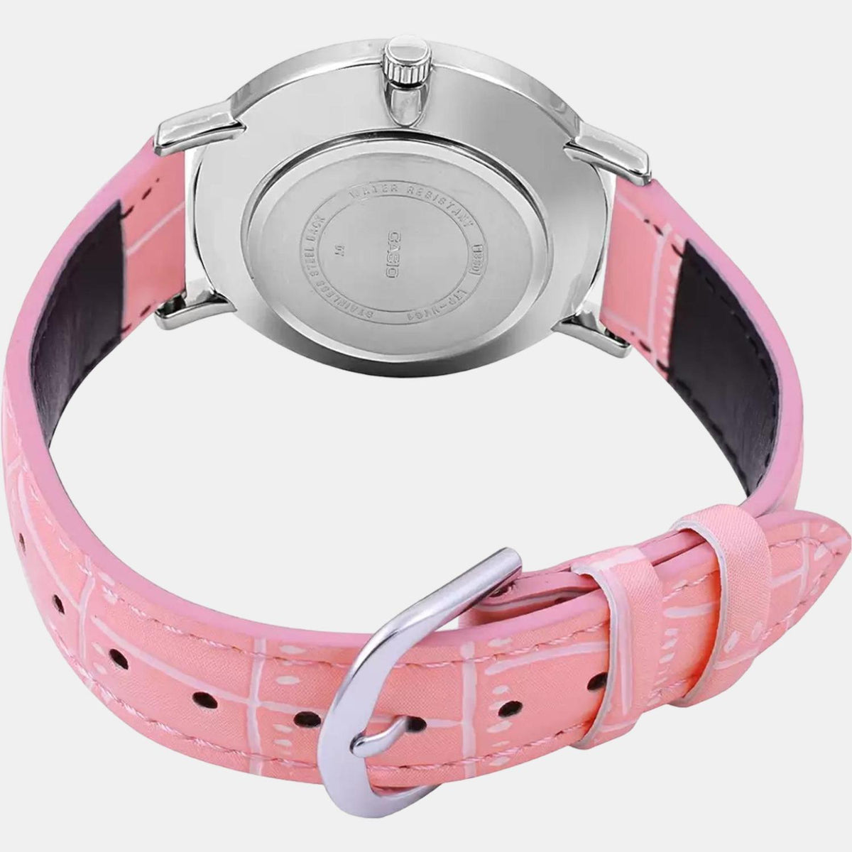 Casio A1630 Enticer Ladies’ Analog Quartz Watch with Rose-Gold Dial & Pink Leather Strap