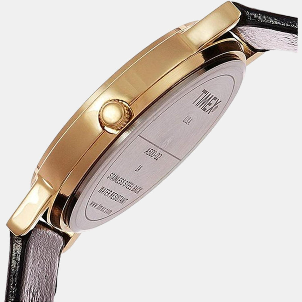 Timex A500 Men’s White Brown Leather Classic Analog Quartz Watch