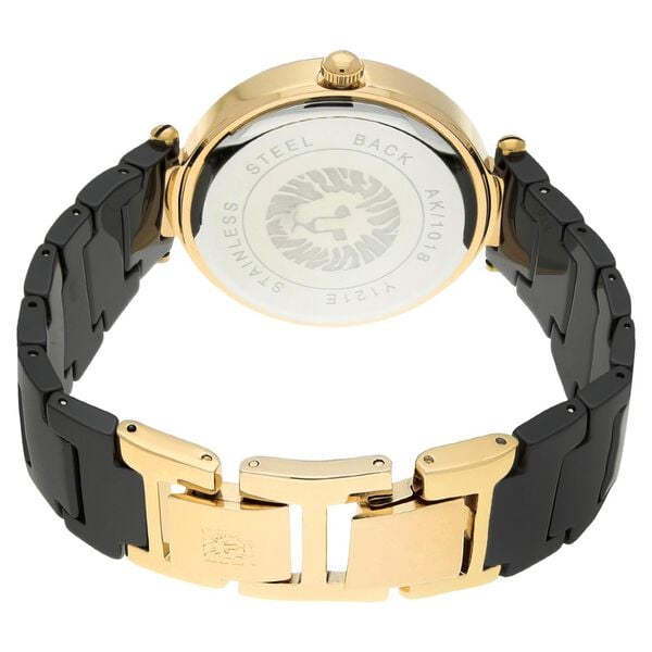 Anne Klein NTAK1018RGBK Analog Quartz Ladies’ Watch with Black Dial & Black Ceramic Strap