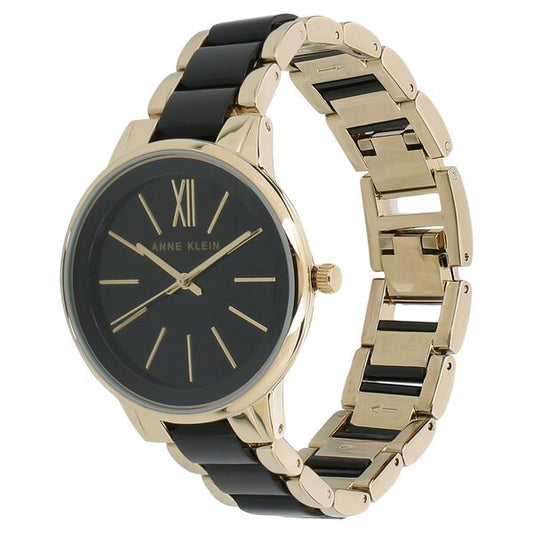 Anne Klein NEAK1412BKGB Women’s Analog Watch with Black Dial & Two-Tone Ceramic Strap