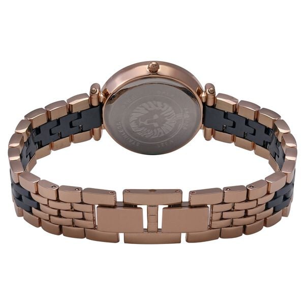 Anne Klein NDAK3158NVRG Analog Quartz Ladies’ Watch with Blue Dial & Black & Rose-Gold Ceramic Strap