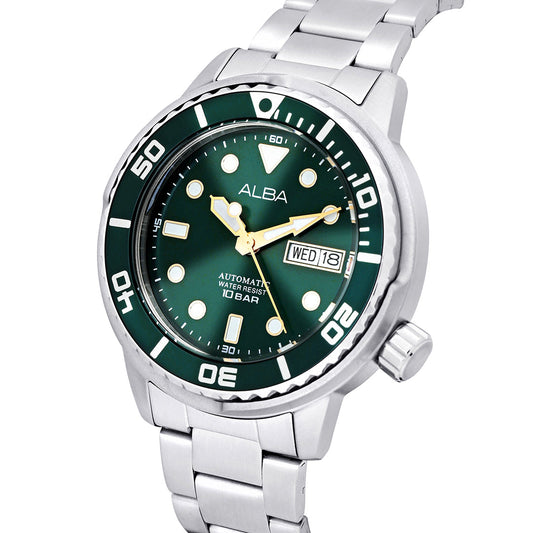 Alba AL4243X1 Mens Emerald Green Automatic Stainless Steel Watch
