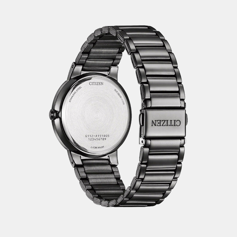 Citizen BI5127-51H Quartz Analog Grey Dial with Black IP Stainless Steel Watch for Men