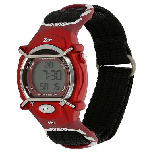 Zoop NTC3001PV03 Kids Digital Quartz Watch with Black Nylon Strap by Titan