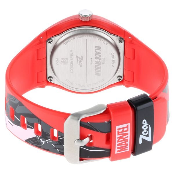 Zoop NPC4048PP49 Analog Quartz Kids’ Watch with Black Dial and Red PU Strap