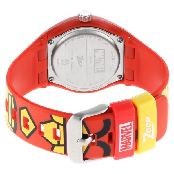 Zoop NPC4048PP50 Analog Quartz Kids’ Watch with Multicoloured Dial and Orange PU Strap