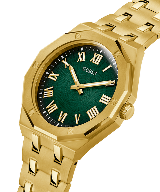 Guess GW0575G2 Quartz Analog Green Dial Men’s Watch with Gold-Tone Stainless Steel Strap