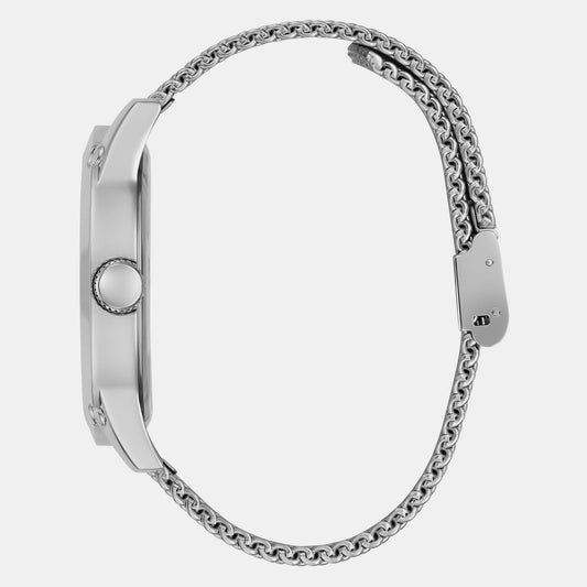 Guess GW0629G1 Quartz Analog Black Dial Men’s Watch with Silver Stainless Steel Mesh Strap