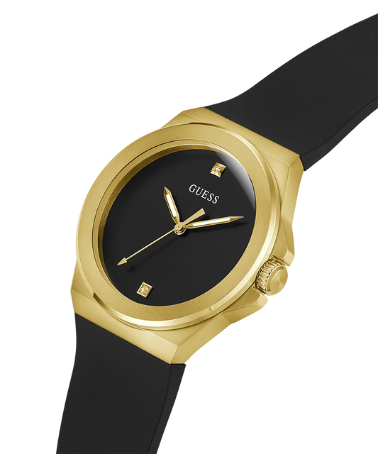 Guess GW0790G1 Analog Quartz Men Black Dial Black Silicone Strap Watch