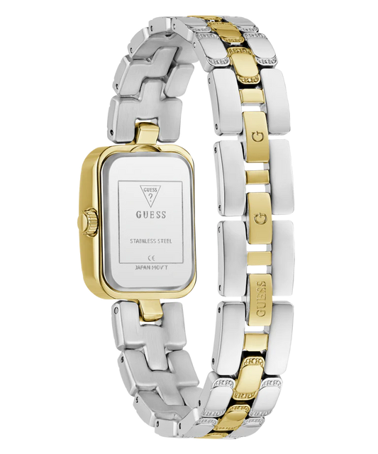 GUESS GW0865L6 Quartz Women’s Isla Two-Tone Gold & Silver Analog Watch with Green Rectangle Dial