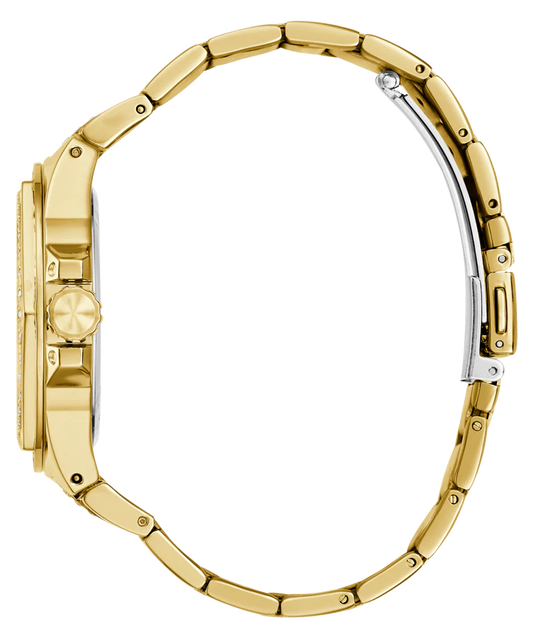 Guess GW0878L2 Women's Quartz Multifunction Watch Champagne Dial Gold Stainless Steel Strap