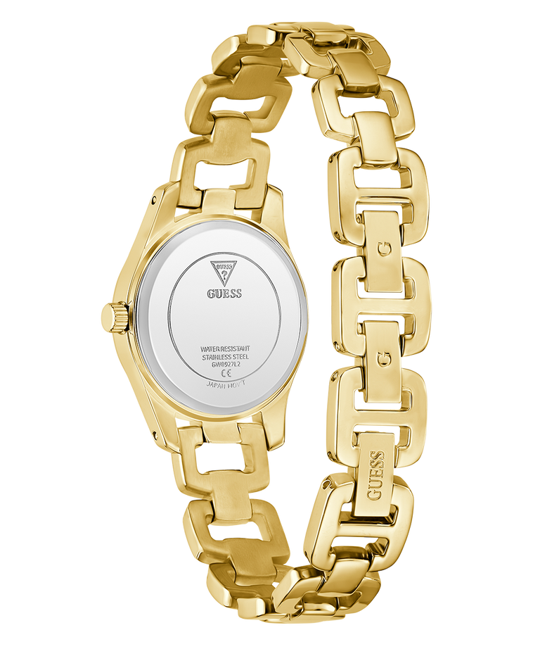 GUESS GW0927L2 Veda Women's Quartz Analog Watch Green Sunray Dial Gold-Tone Stainless Steel Bracelet