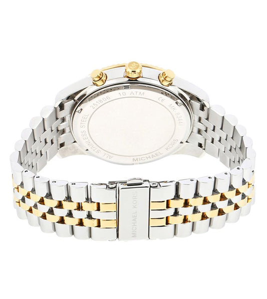 Michael Kors MK8344I Men Quartz White Dial Stainless Steel Two-Tone Lexington Chronograph Watch