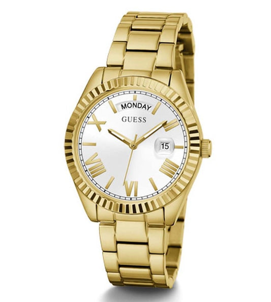 Guess GW0308L2 Analog Quartz Women White Dial Gold Stainless Steel Strap Watch