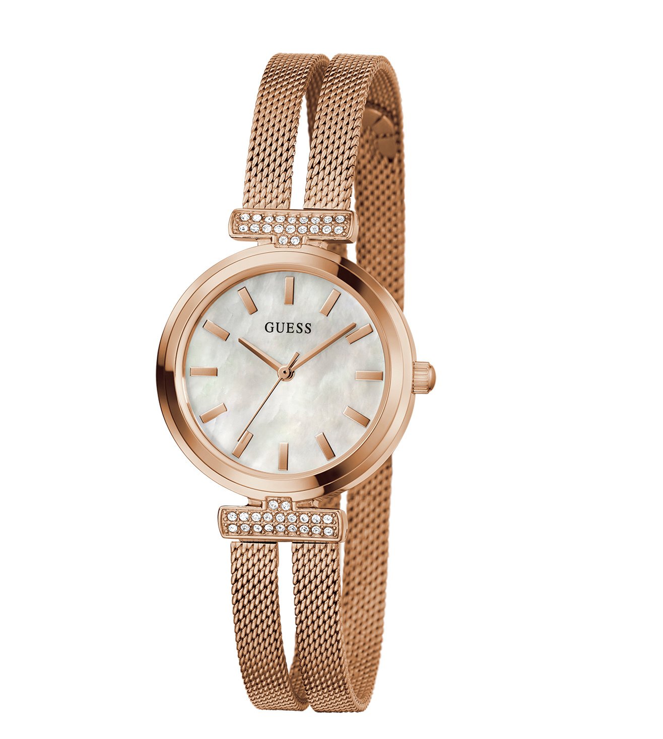 Guess GW0471L3 Quartz Analog Mother-of-Pearl Dial Women’s Watch with Rose Gold Stainless Steel Strap