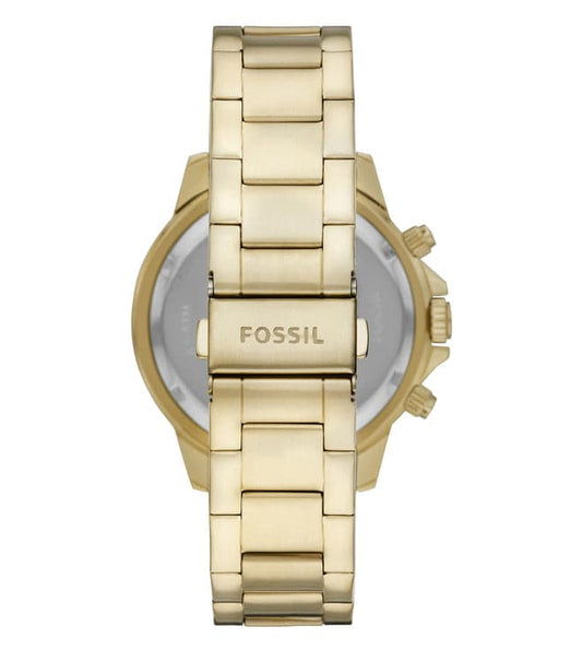 Fossil BQ2493I Men's Quartz Multifunction Watch Green Dial Gold Stainless Steel Strap
