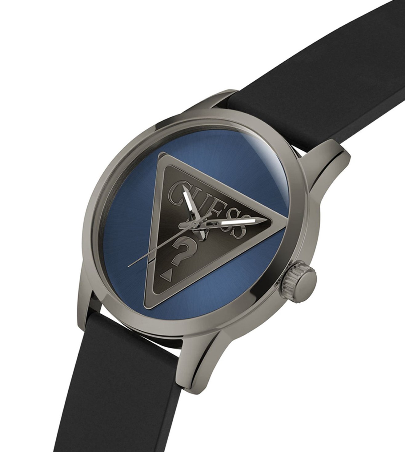 GUESS GW0781G5 Badge Men’s Gunmetal Analog Watch Blue Dial
