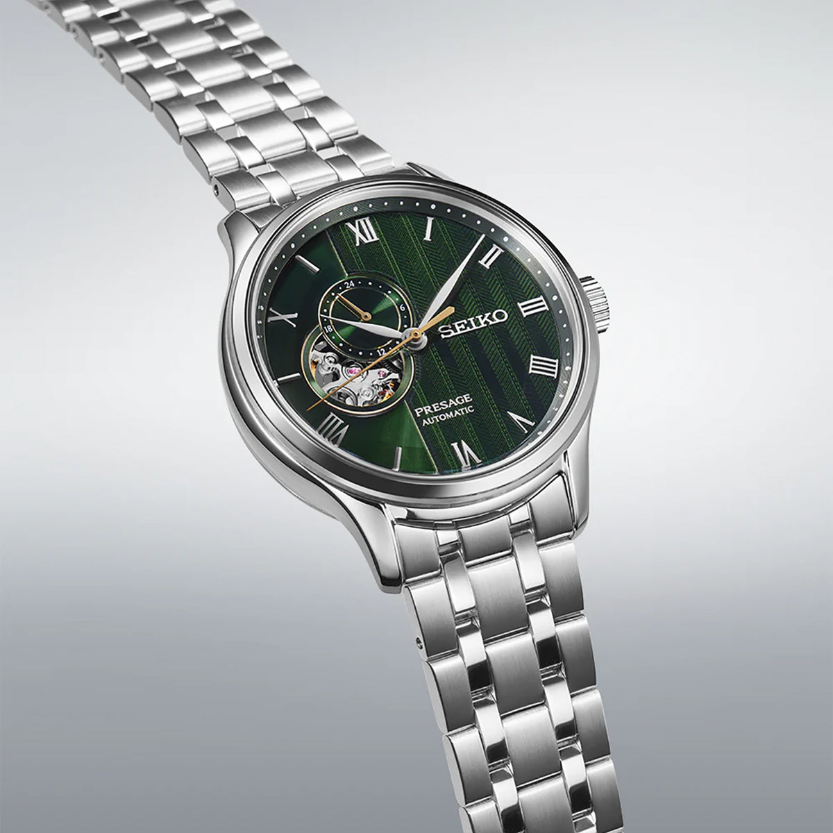 Seiko SSA463J1 Automatic Men Green Dial Stainless Steel Bracelet Watch