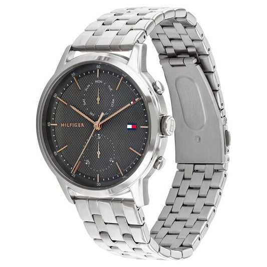 Tommy Hilfiger TH1710431 Analog Quartz Men’s Watch with Grey Dial and Silver Stainless Steel Strap