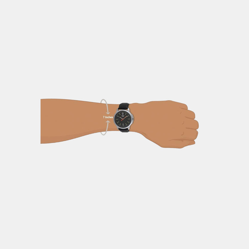 Timex TW027HG01 Quartz Analog Black Dial Leather Strap Watch for Men