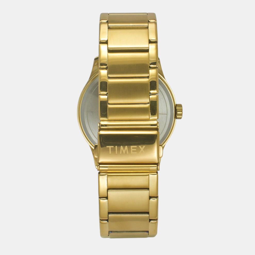 Timex TW0TG7628 Men’s Black Dial Quartz Analog Round Gold Stainless Steel Watch
